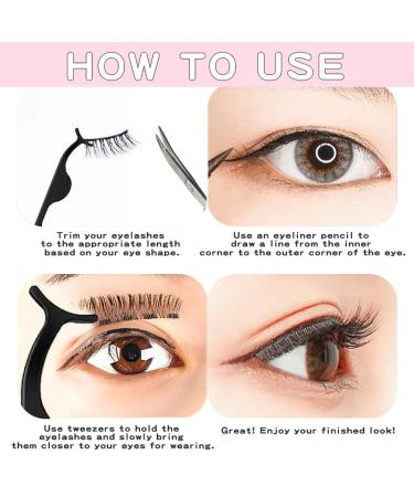 10PCS Magnetic Eyelashes Set with Eyeliner & Applicator | Reusable Natural Look Easy & Cruelty-Free False Lashes - Buy Online on GoSupps.com