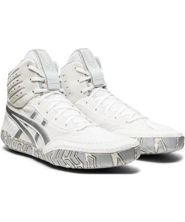 ASICS Men's Aggressor 4 Wrestling Shoes 12 - White/Pure Silver - Buy Online on GoSupps.com