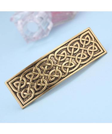 Colcolo Vintage Style Large Celtic Hair Clip | Handmade Gold Metal Barrette for International Shipping - Buy Online on GoSupps.com