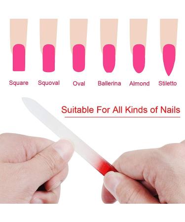 SWKJ 4 PCS Set Glass Nail Files Professional Gradient Color Crystal Nail Files with Cases Double Sided Nail Files Fingernail/Toenail Caring Tools for Home and Salon Use - Buy Online on GoSupps.com