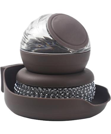 Dish Brush with Soap Dispenser - Dishwashing Brush with Soap Dispenser Heavy Duty Dishwashing Brushes Replaceable Brush Head Stain Removal Brushes Kitchen Dish Scrub Brush Brown - Buy Online on GoSupps.com