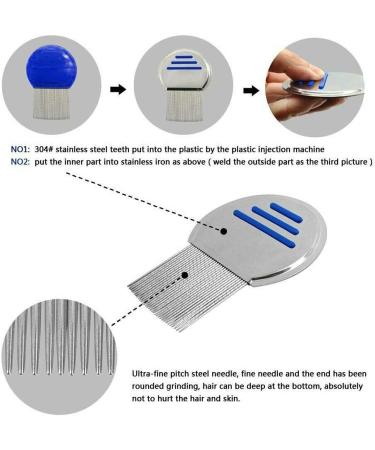 Stainless Steel Lice Nit Comb for Head Lice Treatment - Professional Grade, Long Teeth, Reusable - Removes Nits - Pack of 1 - Buy Online on GoSupps.com