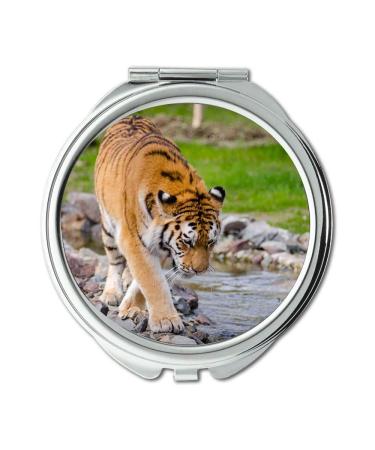 YENDOSTEEN Mirror makeup mirror animal big cat rocks pocket mirror portable mirror