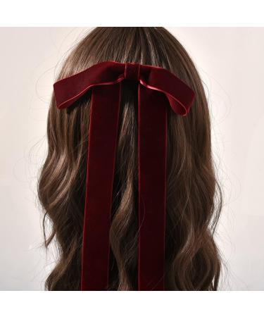 minkissy Bridal Velvet Barrette Hair Pin Hair Barrettes Hair Clip Ribbon Hair Bow Clip Girl Hair Bows Hair Bowknot Barrette Bow Barrette Hair Bowknot Clip Hair Bowknot with Tassel Long - Buy Online on GoSupps.com