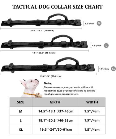 Tactical Dog Collar with Handle - Adjustable Military Training Collar for XL Black Medium Large Dogs - Buy Online on GoSupps.com