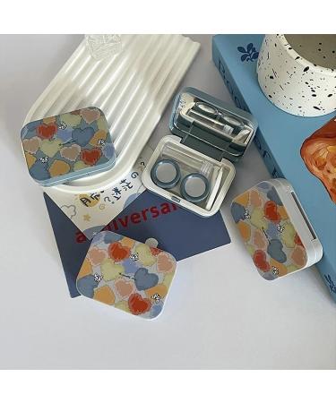 KCHYCV Doodle Girl Contact Lens Case - Portable Colored Lens Organizer Travel Set in Blue - Buy Online on GoSupps.com