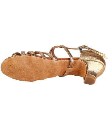 Comfortable Gold Latino Dance Shoes for Girls - PU Soft 4cm Heel Size 35 EU | International Shipping Available - Buy Online on GoSupps.com