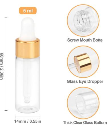 50 Pcs Mini Dropper Bottles Empty Glass Tincture Bottles with Golden Caps Perfume Sample Vials for Essential Oils&Body Oil&Liquids Traveling DIY Containers Included Pipette&Funnel (5ml) - Buy Online on GoSupps.com