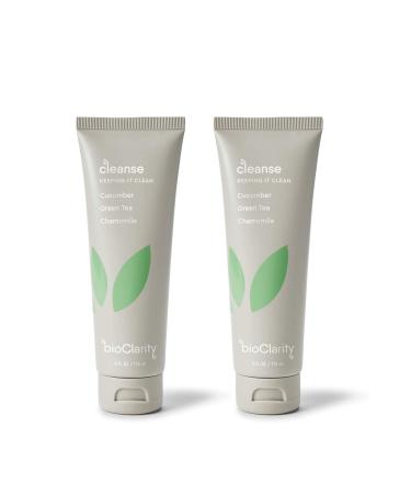 bioClarity Face Cleanser Set | 100% Vegan, Cucumber & Green Tea Gentle Face Wash (Set of Two 4oz Cleansers) 4 Fl Oz (Pack of 2)