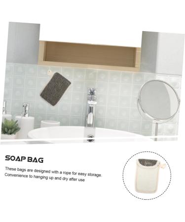 VINTORKY 5pcs Black Linen Soap Bag Facial Exfoliating Meshes Exfoliating Soap Bag Exfoliator Mitt Flax - Buy Online on GoSupps.com