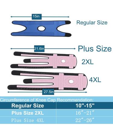 Buy King Mills Plus Size Knee Brace | Adjustable XL XXL Knee Sleeve for Pain Relief & Arthritis - Black & Pink - Perfect for Men & Women - Buy Online on GoSupps.com