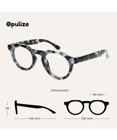 Opulize Rio Blue Light Reading Glasses - Unisex Spring Hinges Flattened Frame - B53-1 +3.50 Magnification in Shiny Blue Tortoise - Buy Online on GoSupps.com