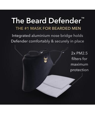 Beard Defender Face Mask - Adjustable Beard Mask for Men with Filters | Beard Covers by Beard Struggle (Black - Buy Online on GoSupps.com