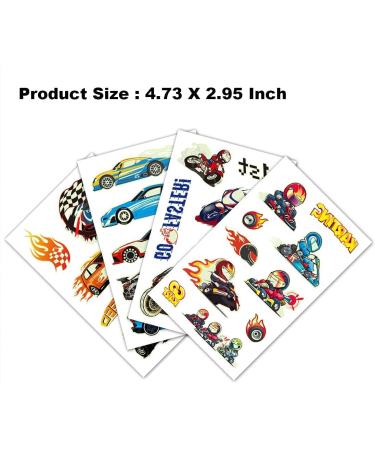 BBKON 95 Pcs Luminous Race Car Supplies Temporary Tattoos for Boys -12 Sheets Glow in The Dark RaceCar Tattoos Decorations Supplies Favors for Kids Boys Men - Buy Online on GoSupps.com