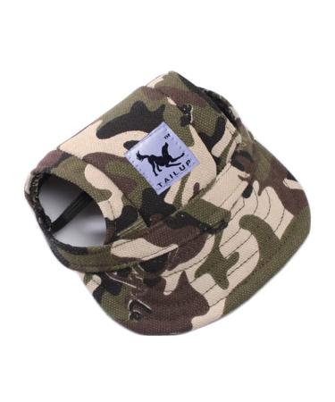 Dogs baseball cap hat dog baseball cap pet baseball hat pet outdoor sport hat pet pet canvases sun protection dog visor cap with ear holes and adjustable strap m camouflage