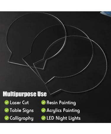 12 Pieces Clear Cast Acrylic Sheet 0.08 Inch Thick Panel Board for LED Light Base - Double Sided Protective Layer for Engraving DIY Craft Display (Round) - Buy Online on GoSupps.com