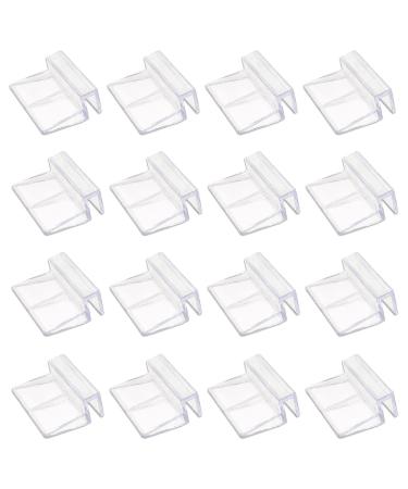 LEEFONE 16 PCS 6mm Acrylic Aquarium Cover Clip, Clear Fish Tank Glass Cover Clip Support Holder Universal Lid Clips for Rimless Aquariums