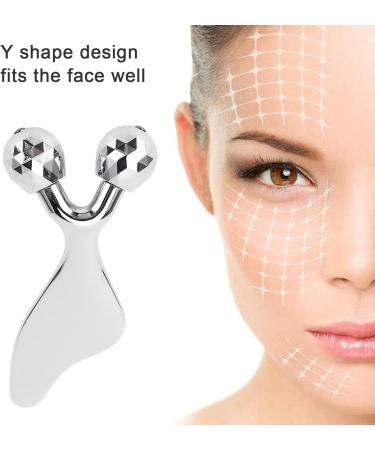 3D Facial Massager Body Slimming Roller Double-Sided Rolling Metal Ball Design Skin Care Massager with Gua Sha Function Ideal for Facial Care and Stress Relief - Buy Online on GoSupps.com