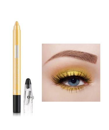 Eyeshadow Pen Crayon Waterproof Eyeshadow Stick Shimmer Cream Eye Shadow Pencil Lasting Waterproof And Not Blooming Pearlescent Eyeliner Pencil Create Glitter Eye Makeup (Gold)