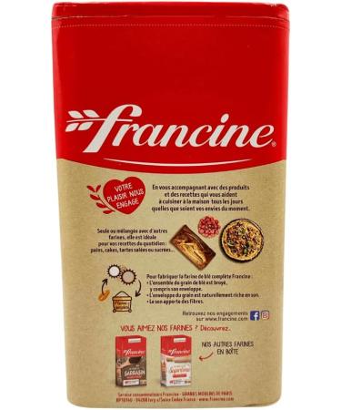 Francine Whole Wheat Flour T150 Wheat Flour 1 kg - Buy Online on GoSupps.com