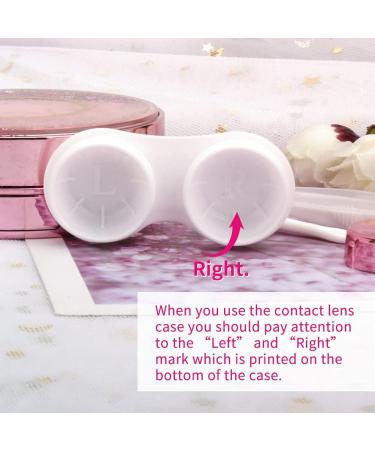 Ofone Bling Stars Colored Contact Lens Case - Cute Travel Set with Tweezers & Mirror for Women & Girls (Pink) - Buy Online on GoSupps.com