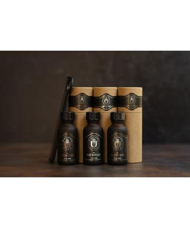 Bearded Mack Groomsmen Beard Oil Gift Set - Premium 3-Pack with Carbon Fiber Comb | Ideal Groom & Groomsmen Gift - Buy Online on GoSupps.com