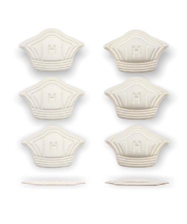 CB 4-Pairs Heel Cushion Pads Heel Grips Heel Liners for Heel Slipping Shoes Too Big Heel Blisters Heel Pain Relief Heel Protectors for Men & Women Kids Shoes Off-White 4 Pairs Off-white