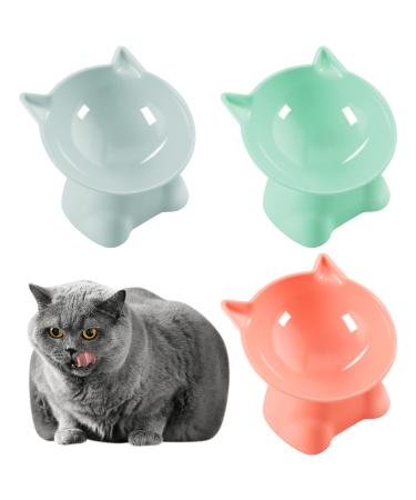 Fanshiontide 3PCS Raised Cat Bowl Elevated Cat Feeding Bowls with Stand Tilted Anti Vomit Cat Food Bowl Cat Feeding Bowls Neck Protective Bowl for Pets 15 Tilted Raised Cat Feeder