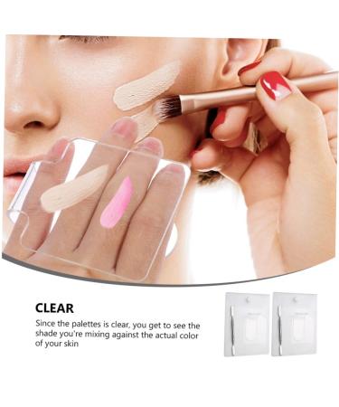 NOLITOY Acrylic Makeup Palette Set - 2pcs Handheld Mixing Trays for Blush Eyeshadow & Salon Use - Durable Stainless Steel Spatula Included - Buy Online on GoSupps.com
