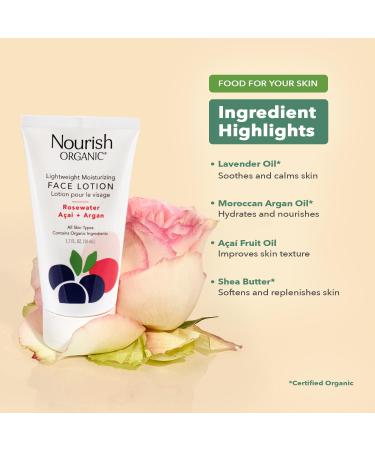 Nourish Organic Face Cleanser + Face Lotion Set Lightweight Moisturizing Formulas with Hydrating Aloe Vera and Replenishing Botanicals - Buy Online on GoSupps.com