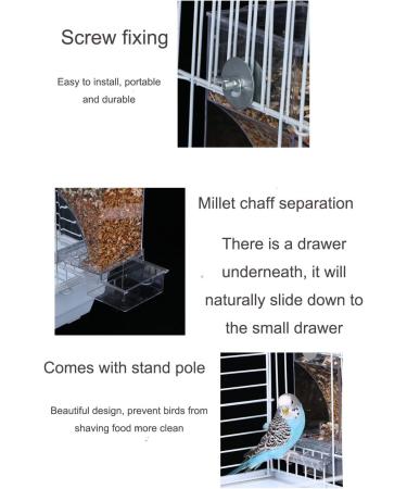 Automatic No Mess Bird Feeder for Parakeet Canary Cockatiel Finch - Bird Cage Accessories - Buy Online on GoSupps.com