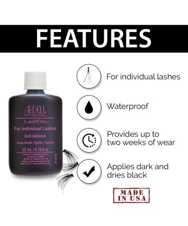 Ardell LashTite Dark Lash Adhesive | Individual Lashes | 0.75 oz - Buy Online on GoSupps.com