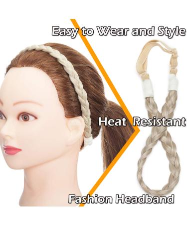 Shop Silk-Co Women s 3 Strand Blonde Hair Band - Vintage Braided Headband & Hair Tie for Weddings | 1.5cm Wide Extensions in Smooth & Sandy Blonde - Buy Online on GoSupps.com
