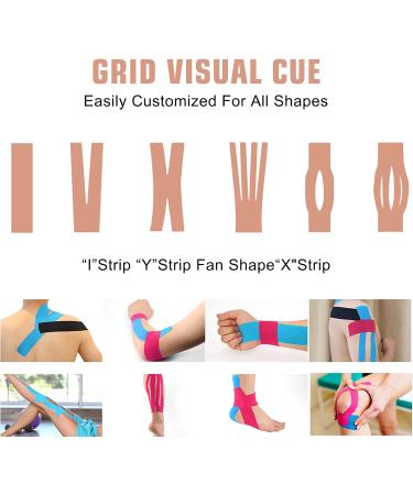 FOU Kinesiology Tape - Waterproof Athletic Sports Tape (8 Rolls) for Knee Shoulder Ankle Elbow Pain Relief & Joint Support - 1 Inch x 16.4ft (Beige - Buy Online on GoSupps.com