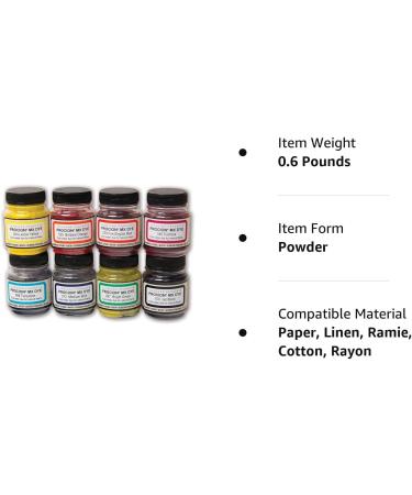 Jacquard Procion MX Dye 8 Color Set - Cold Water Fiber Reactive Dye - 2/3 oz - Permanent & Washfast - Buy Online on GoSupps.com