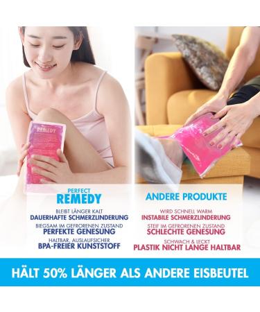 Buy Perfect Remedy Cooling Pads - Reusable Pain Relief Gel Packs for Injuries (2 Pieces Pink) - Ideal for Knees Back Neck & Ankle - Buy Online on GoSupps.com