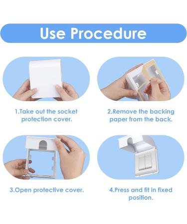 UK Socket Cover Box for Baby Pet Safety - Self-Adhesive Electrical Outlet Plug Cover with Waterproof Design - Home Safety Wall Switch Protector (White) - Buy Online on GoSupps.com