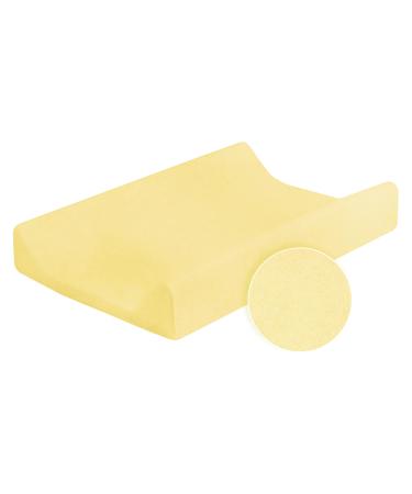 Baby Changing Mat Terry Cover for 80x50 cm Nappy Changer with Raised Edges (Yellow)