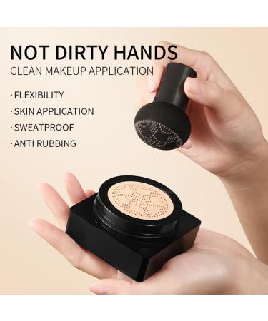 GL-Turelifes Mushroom Head CC Cream Air Cushion Foundation Water Feeling Flawless BB Cream Moisturizing Oil Control Long Lasting Lightweight & Smoothing Natural Concealer (F-02 Natural 0.53 Oz) 15 g (Pack of 1) F-02 Natural - Buy Online on GoSupps.com