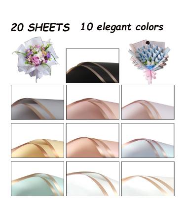 FOIMAS 20 Sheets Flower Wrapping Paper Waterproof Florist Bouquet Wrapping Paper Supplies for Floral Gift Packaging Craft Supply 10 Colors - Buy Online on GoSupps.com