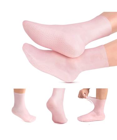 Moisturizing Socks, Long Silicone Socks, Aloe Socks, Soft Gel Socks, Women Foot Spa Pedicure Socks for Repairing Cracked Heel, Dry Feet, Softening Calluses, Rough Skin