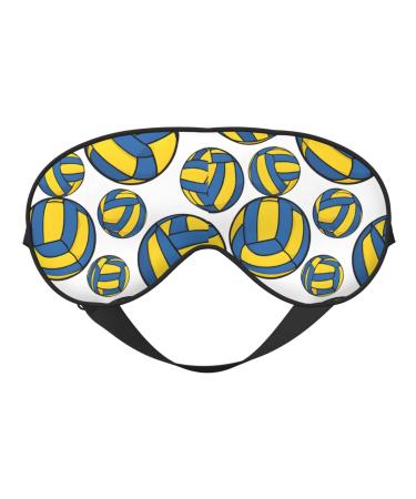 Sleep Mask Eye for Women Men Reusable Soft Blackout Eye Masks Covers for Night Better Sleep Travel Camping Road Trip Essentials Gifts for Him Her - Yellow and Blue Volleyball