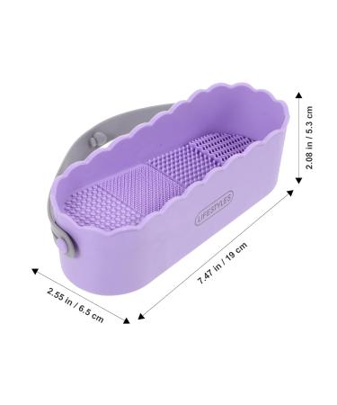 FOMIYES 3-in-1 Makeup Brush Cleaning Mat & Drying Holder - Silicone Scrubber & Storage Box for Women - Buy Online on GoSupps.com