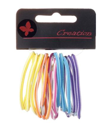 Pack of 15 thin hair ties with metal clip color mix