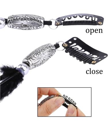 Oenothera 6 Pieces 3 Feather Hair Clips Indian Feather Headband Hippie Boho Headpiece for Women and Girls - Buy Online on GoSupps.com