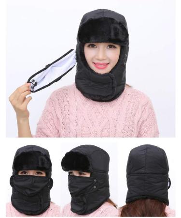 Winter Beanie Hats Earflap Women Men Chapka Hats with Fur Trim Winter Aviator Hat Hunting Cap Windproof Snow Lightweight Waterproof - Winter Outdoor Gifts - Buy Online on GoSupps.com