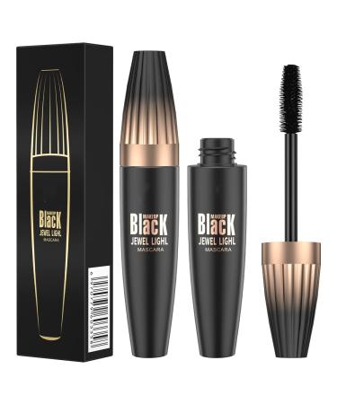 wrtgerht 4D Silk Fiber Mascara  Natural Extension Thickening Lengthening Voluminous Eyelash Waterproof Smudge-Proof Liquid Eye Liner  Eyes Makeup  Adds Length(1 Pcs)  Black  0.04 Ounce (Pack of 1)