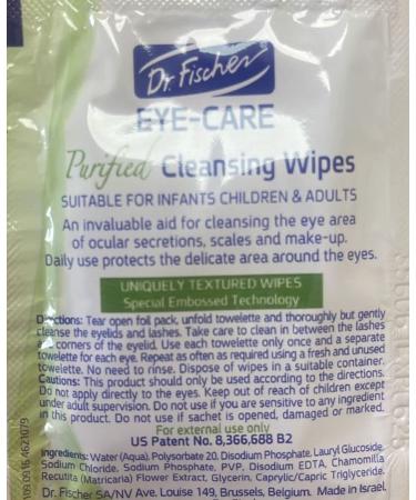 Dr. Fischer Premium Hypoallergenic Eyelid Wipes - 30 Pre-Moistened Cleansing Wipes for Gentle Makeup Removal - Buy Online on GoSupps.com