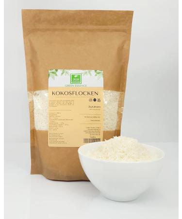 Coconut flakes 500g from the green essence - natural coconut flakes for versatile applications - grate coconut without additives - 100% pure and natural (500 grams)