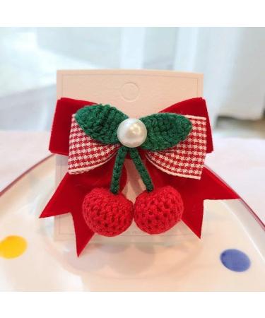Cute Kids Hairpins 2pcs Sweet Cherry Bow Hair Barrettes Non-slip Hair Clips Children Headwear Girls Hair Accessories - Buy Online on GoSupps.com